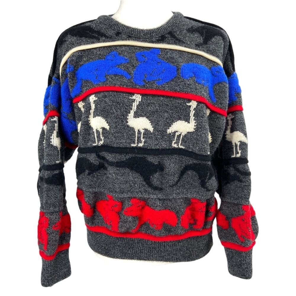 Vintage 90’s Australian Jumper Sweater Kangaroo Koala Emu Hysport‎ Womens 20
